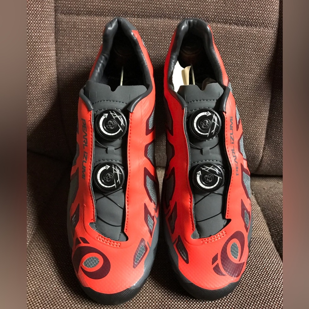 Pearl Izumi X-Project 1.0 Mens Mandarin Red MTB Carbon Cycling Shoes 43 - 9.5 US